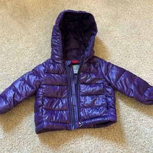 Purple puffer jacket for 0-6m EUC